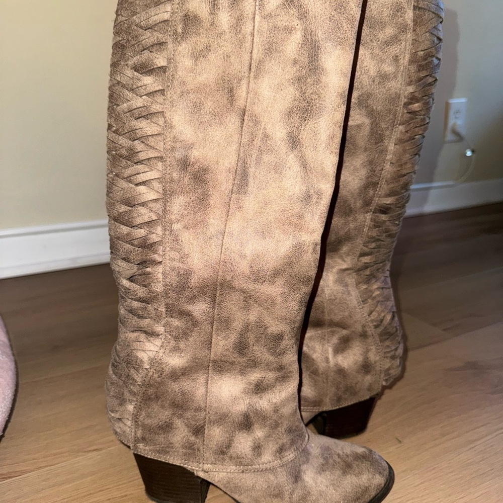 Fergalicious Taupe Lace up Boots